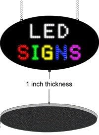 סימן מכירה פומבית של LED לתצוגות עסקיות | שלט האור אלקטרוני סגלגל מהבהב לעסקים | 15 H x 27 W x 1 D